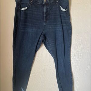 Sonoma Skinny Jean Woman 18W Blue Distressed High Rise Denim Medium Wash Stretch